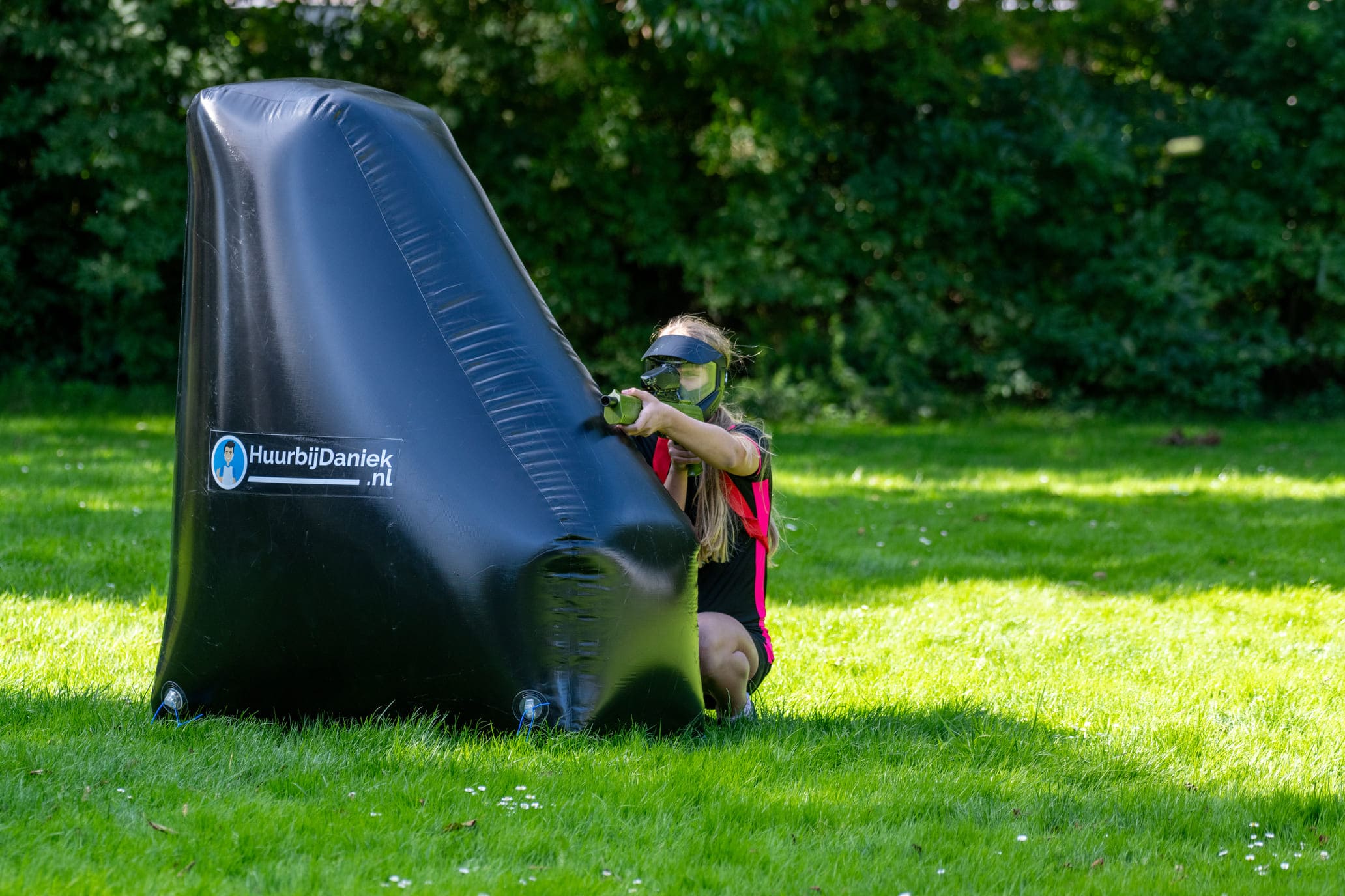 Doet paintball pijn schieten vanachter een obstakel met een masker in paintball